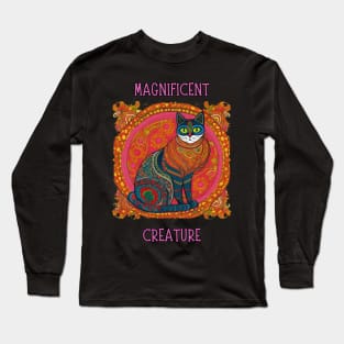 Beautiful, Colorful,  Bohemian Cat | Long Sleeve T-Shirt